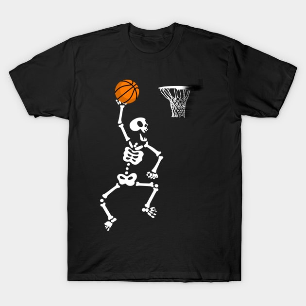 basketball skeleton halloween T-Shirt by danieldamssm